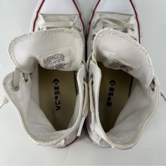 Converse Chuck Taylor All Star High Top White Sneakers Size W7.5/M5.5 - Picture 9 of 11